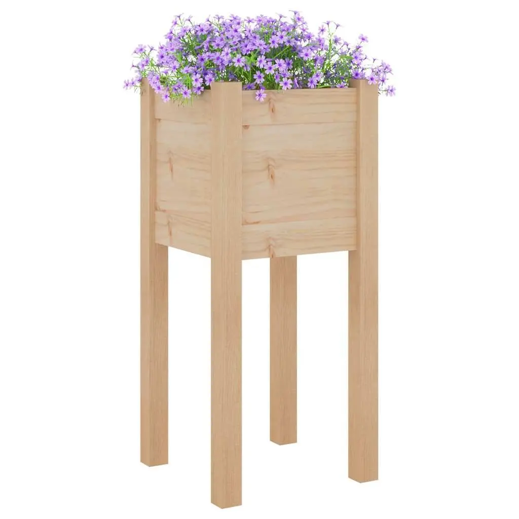 Garden Planter Box Wooden Raised Bed 31x31x70 cm Brown
