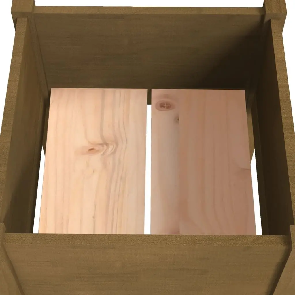 Garden Planter Raised Bed Wooden Outdoor Flower Box Brown 50x50x70cm