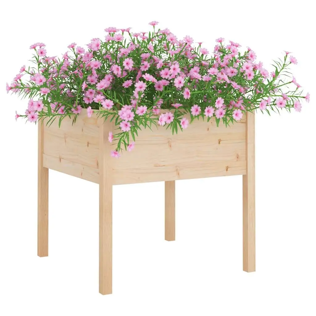 Garden Planters Deep Wide Outdoor Flower Boxes 70cm Brown Set of 2