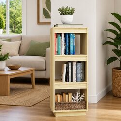 Solid Pinewood Book Cabinet Room Divider Bookshelf Storage Organiser 40x35x103cm