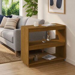 Wooden Book Cabinet Storage Shelving Unit for Living Room Bedroom Honey Brown