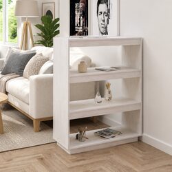 Book Cabinet Room Divider White Wooden Shelving Unit Storage Organiser Standing