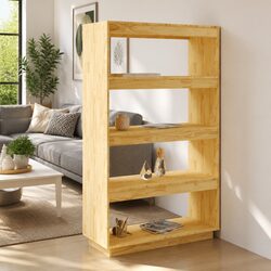 Wooden Book Cabinet Room Divider Shelving Unit Storage Organiser Brown