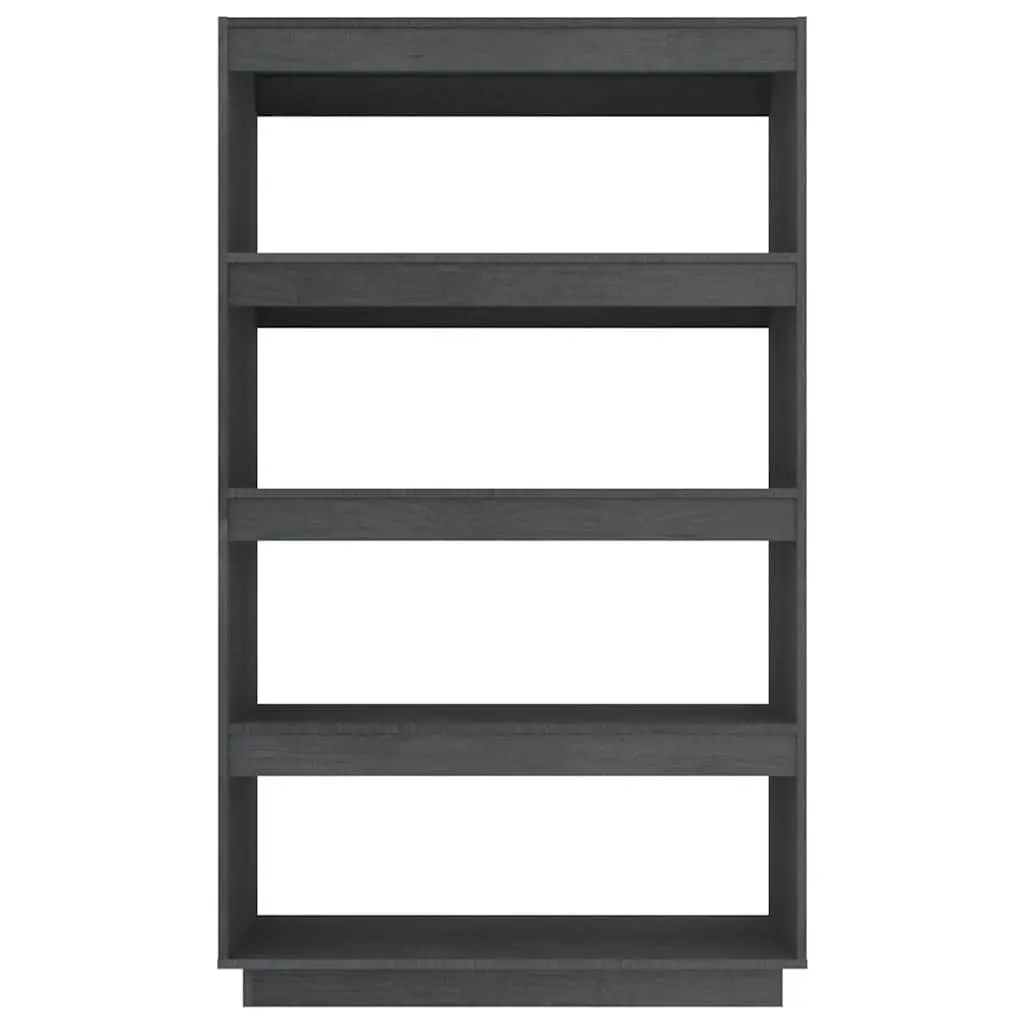 Book Cabinet Room Divider Solid Pinewood Grey Shelving Unit Storage Organizer