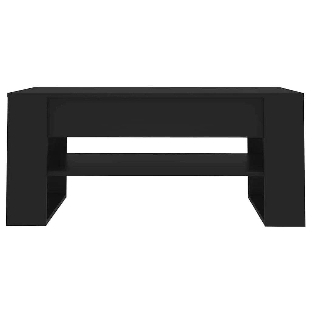 Coffee Table with Storage Shelf 102x55x45cm Black Engineered Wood
