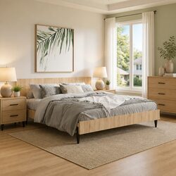 Wall Headboard Engineered Wood Bedroom Furniture Brown Mount 240x80cm