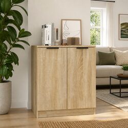 Sideboard Brown Engineered Wood Storage Cabinet 60x30x70cm Living Room Furniture