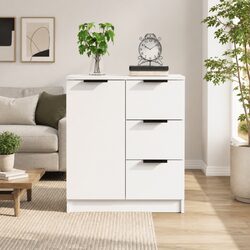 White Sideboard Cabinet 60x30x70 cm Storage Buffet Engineered Wood Furniture