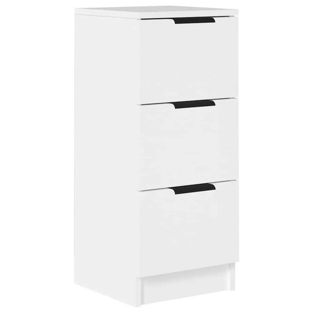 Sideboard Storage Cabinet 3 Drawers 30x30x70 cm White Engineered Wood Living Room Furniture