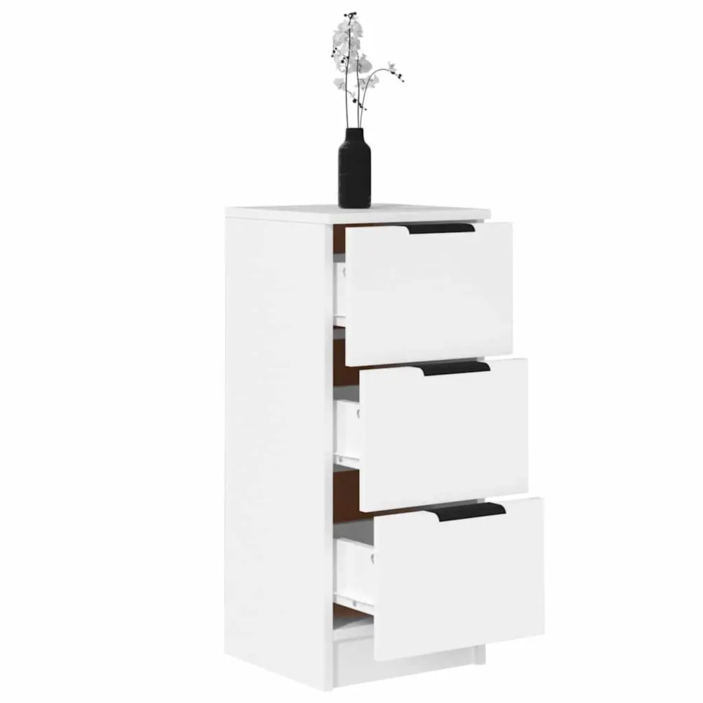 Sideboard Storage Cabinet 3 Drawers 30x30x70 cm White Engineered Wood Living Room Furniture