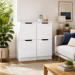 Sideboard Cabinet 30x30x70cm High Gloss White Storage Furniture Living Room