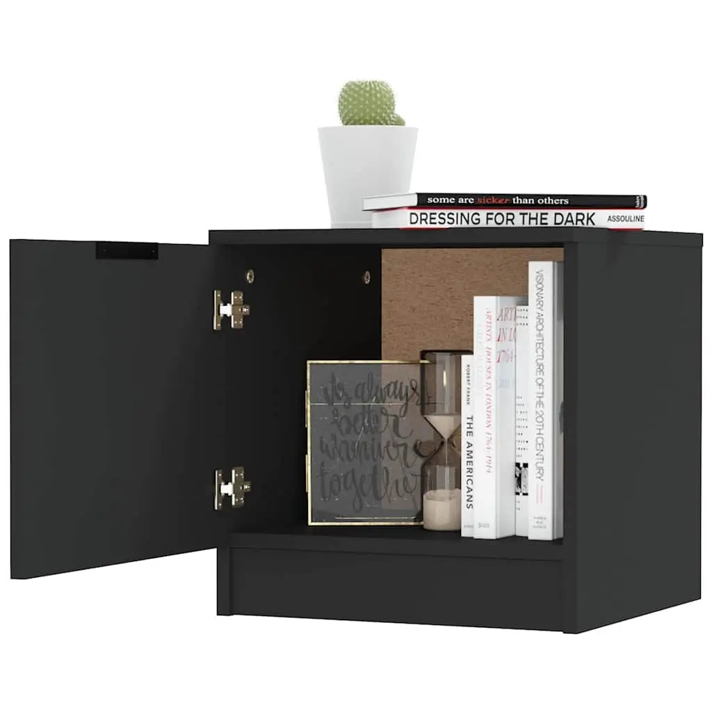Bedside Cabinets 2 pcs Black 40x39x40 cm Nightstand Storage End Table