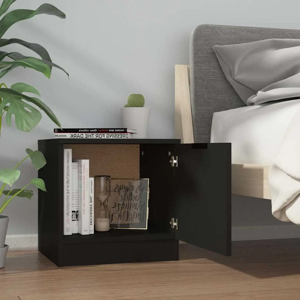 Bedside Cabinets 2 pcs Black 40x39x40 cm Nightstand Storage End Table