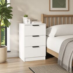 Bedside Cabinet White Bedroom Storage Nightstand Drawers Furniture 40x36x65cm