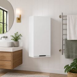 Wall-Mounted Bathroom Cabinet White Storage Vanity Unit Cupboard 32x20x67cm