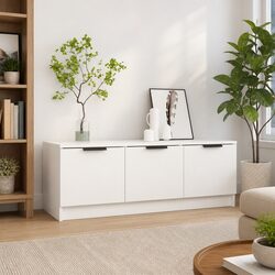 TV Cabinet White 102x35x36.5 cm Engineered Wood Media Storage Unit