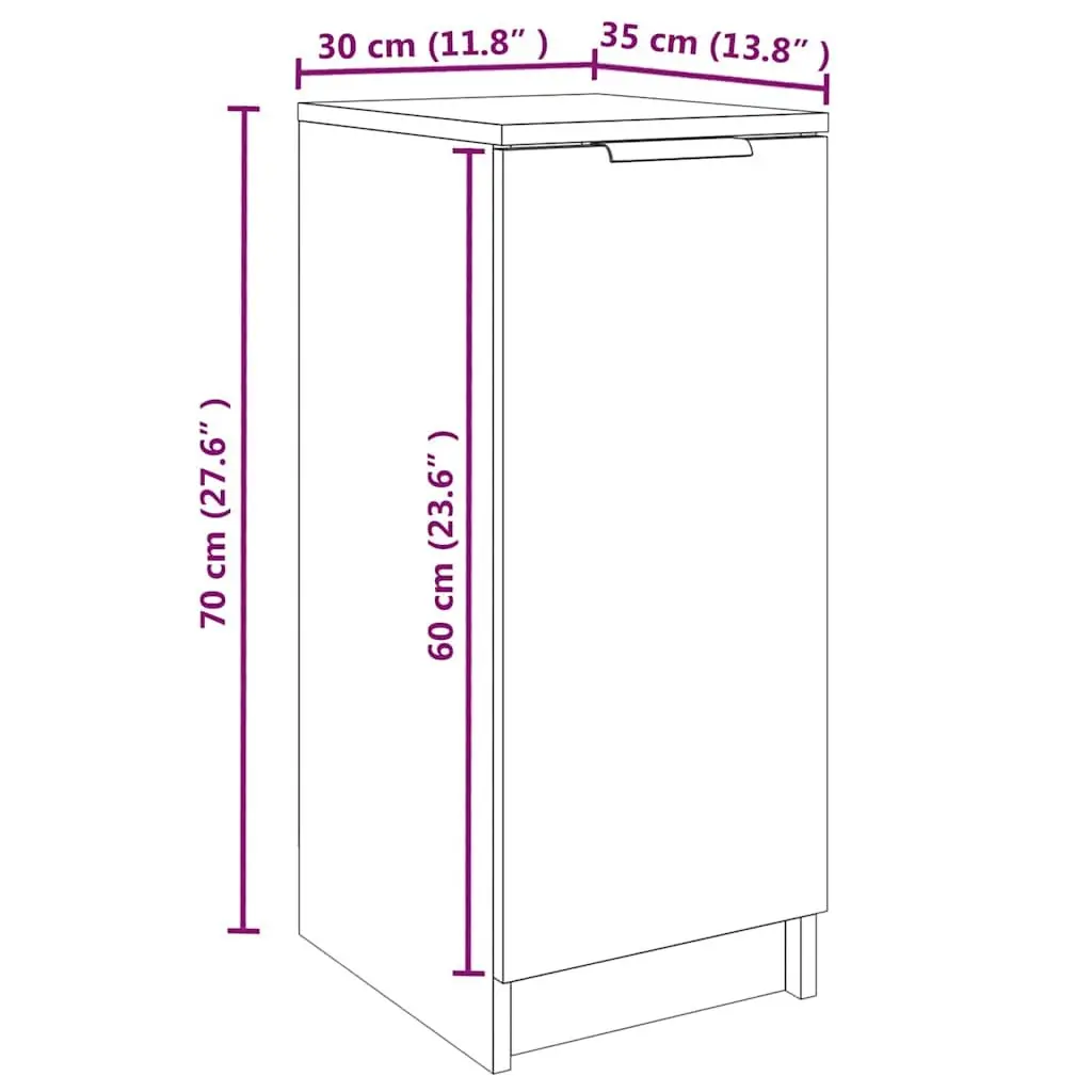 Shoe Cabinet White Engineered Wood Storage Organiser 30x35x70 cm
