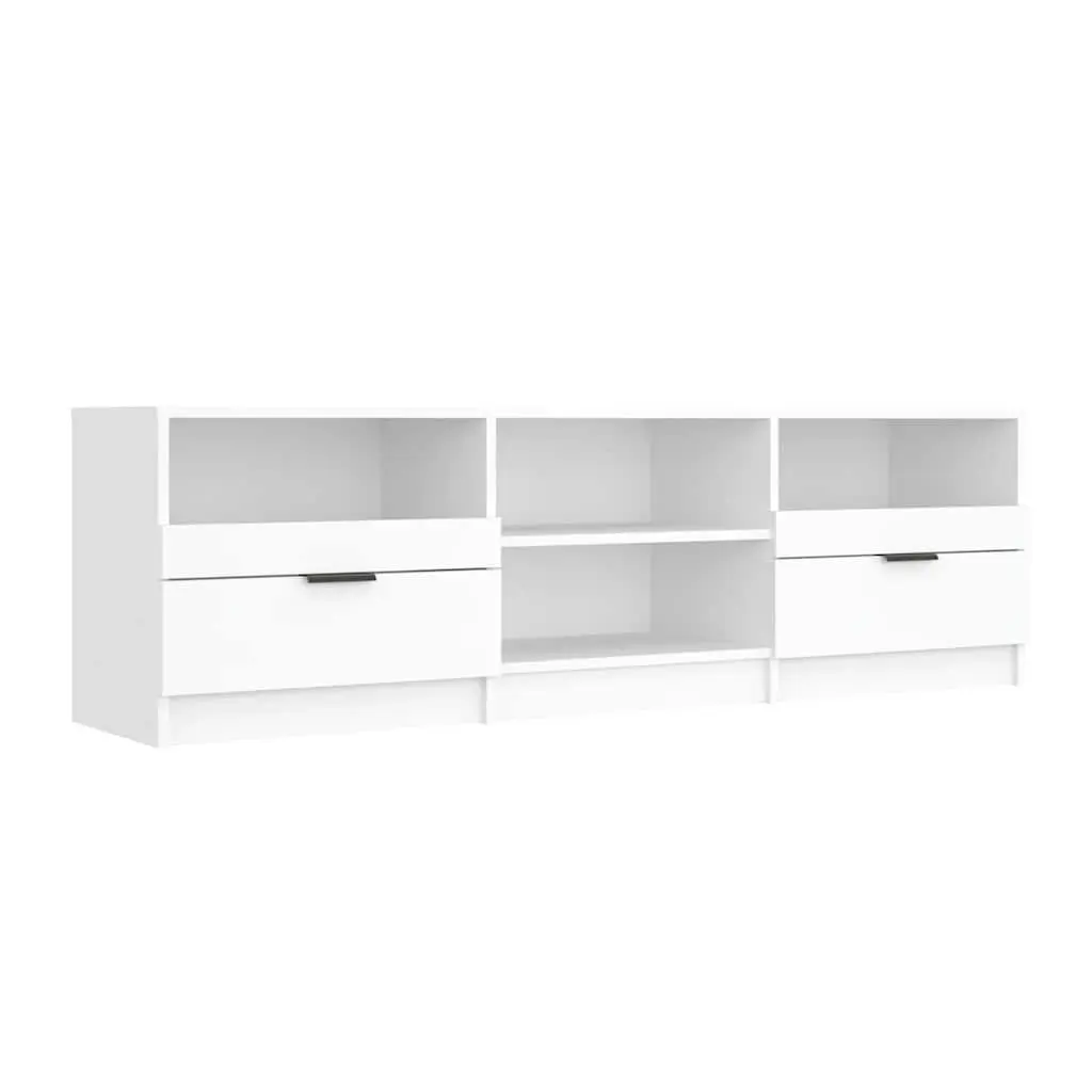 TV Cabinet Engineered Wood Storage Unit White 150 x 33.5 x 45 cm