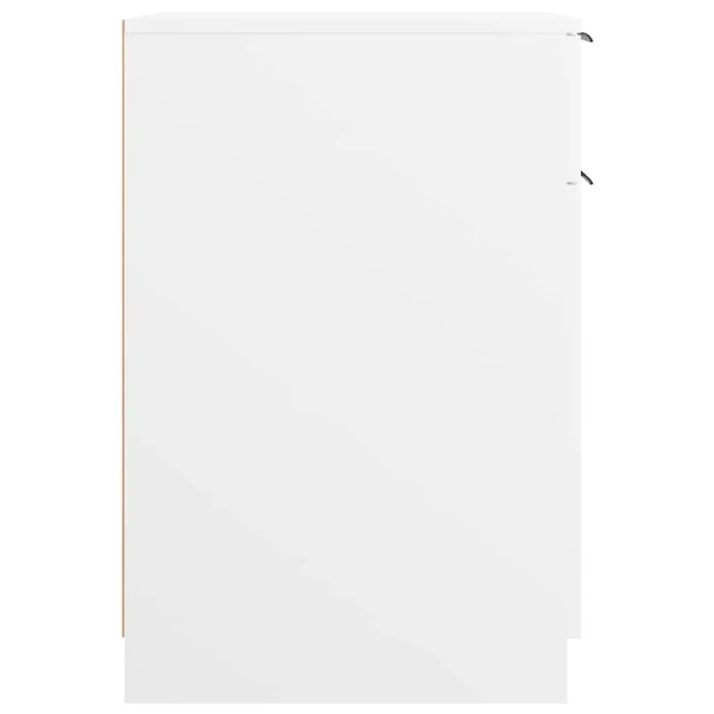 Desk Cabinet White Storage Unit with Drawer Compartments Engineered Wood Home Office Furniture