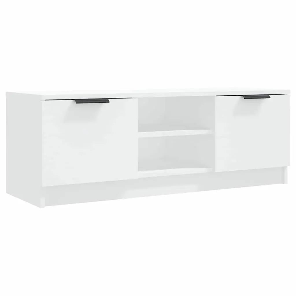 TV Cabinet Engineered Wood Storage Unit 102x35x36.5 cm White with Open Closed Compartments