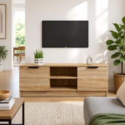 TV Cabinet Brown 102x35x36.5 cm Living Room Storage Unit with Open Closed