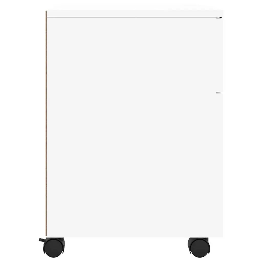 Mobile File Cabinet with Wheels White Storage Desk Organizer 45x38x54cm