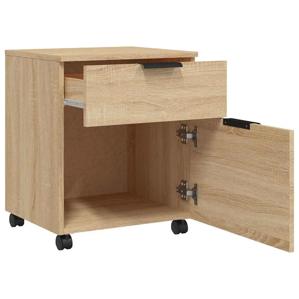 Mobile File Cabinet with Wheels Engineered Wood Brown