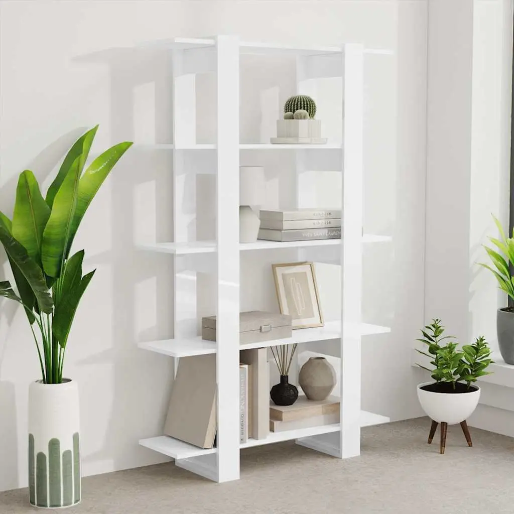 Book Cabinet High Gloss White 100x30x160cm Room Divider Bookshelf Storage