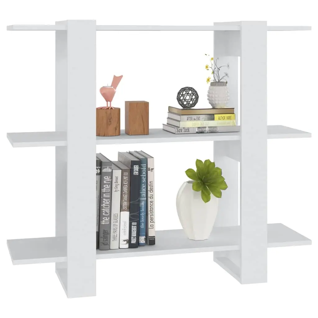 Book Cabinet Room Divider Storage Unit 100x30x87cm White