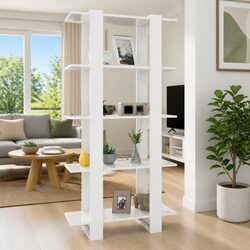White High Gloss Book Cabinet Room Divider Bookshelf Shelving Unit 80x30x160cm