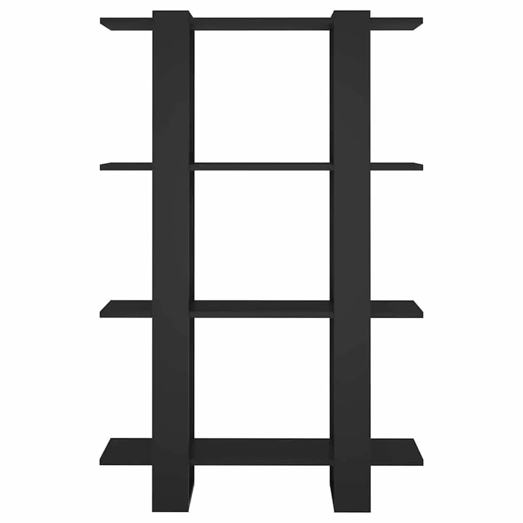Wooden Book Cabinet Storage Organizer Room Divider Black 80W x 30D x 123.5H cm
