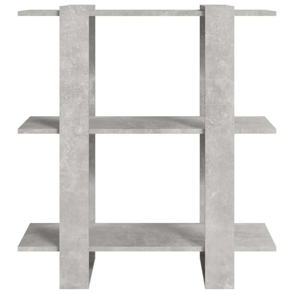 Book Cabinet Room Divider Grey Wooden Storage Shelving Unit 80x30x87 cm