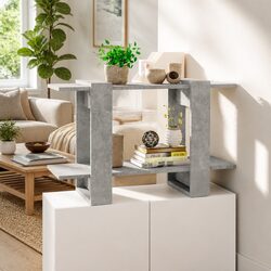Book Cabinet Room Divider Grey 80x30x51cm Storage Shelf Bookshelf Stand