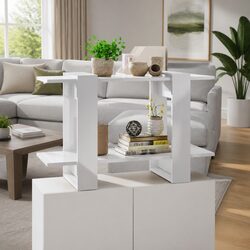 High Gloss White Book Cabinet Room Divider Bookshelf Storage Organiser Hallway