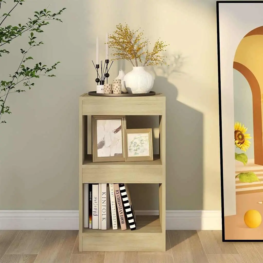 Book Cabinet Room Divider Storage Shelving Unit Sonoma Oak Brown 40x30x72cm