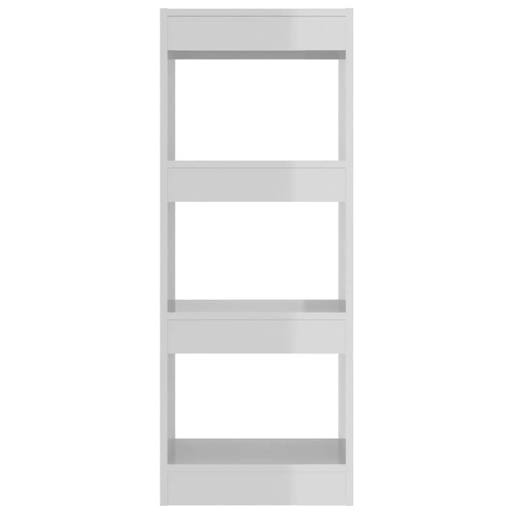 Book Cabinet Room Divider White High Gloss Storage Unit 40x30x103cm Engineered Wood