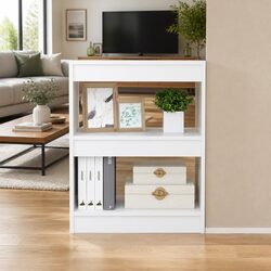 White Book Cabinet Room Divider Shelving Unit Storage Bookcase 60x30x72cm