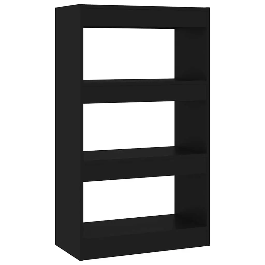 Wooden Book Cabinet Room Divider Storage Shelf Black 60W x 30D x 103H cm