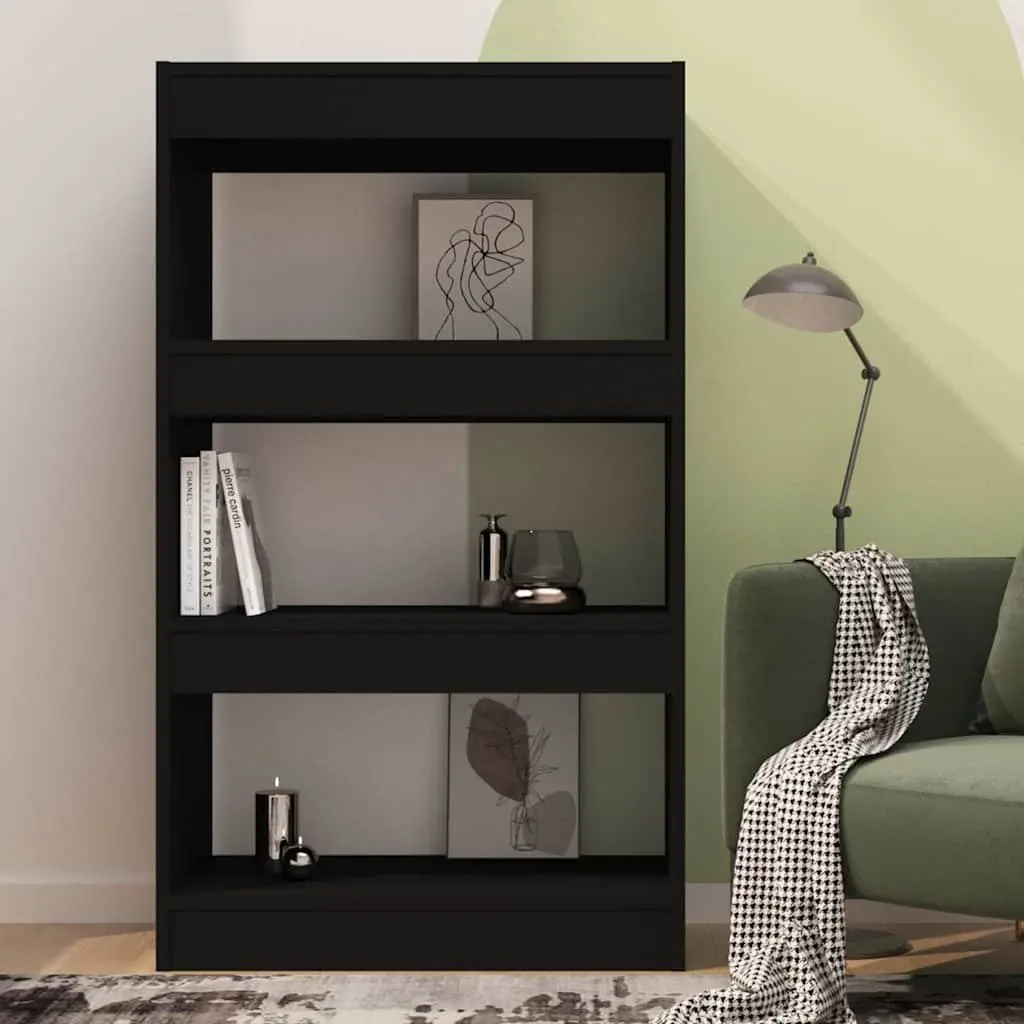 Wooden Book Cabinet Room Divider Storage Shelf Black 60W x 30D x 103H cm