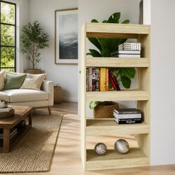 Book Cabinet Room Divider Shelving Unit Storage Organiser Brown Wooden Shelf