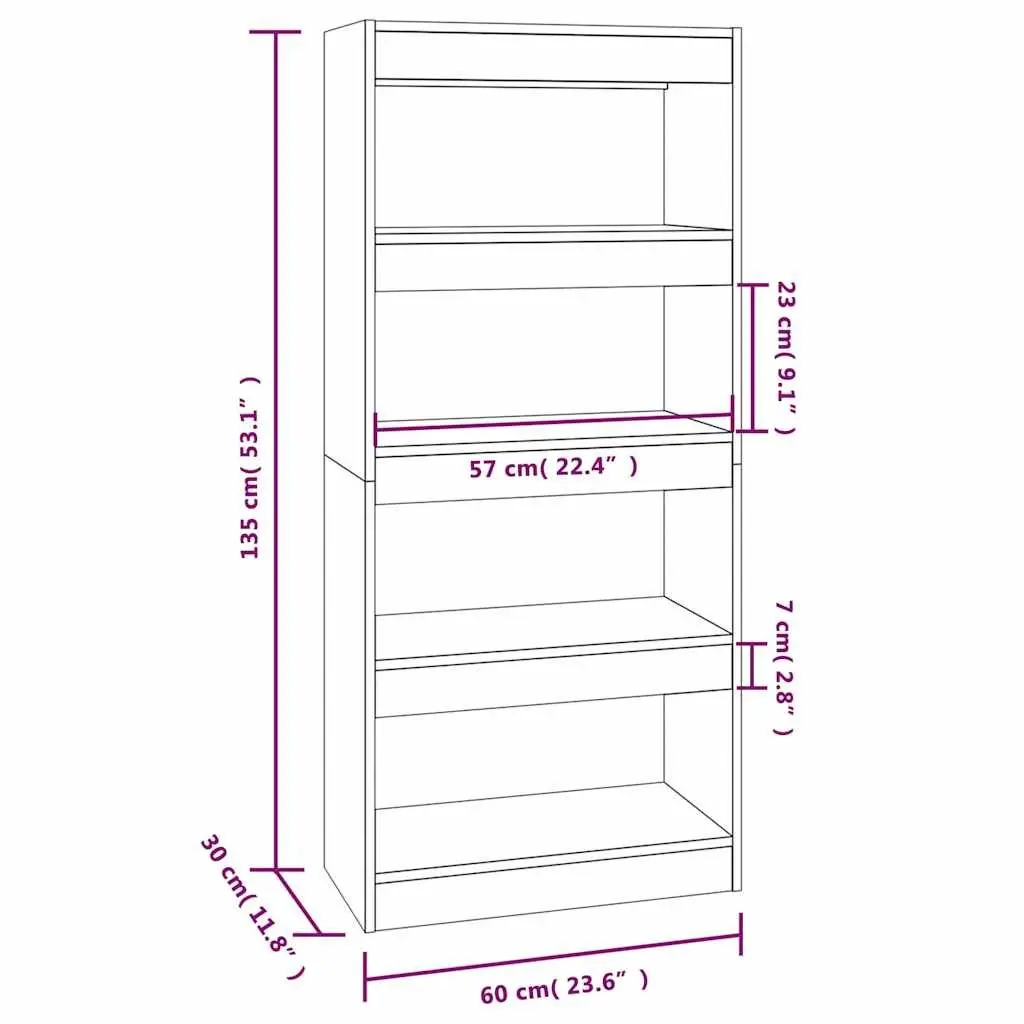 Book Cabinet Room Divider Grey Engineered Wood Shelving Storage Bookcase Display