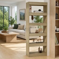 Book Cabinet Room Divider Storage Shelf Sonoma Oak 60x30x166 cm Engineered Wood