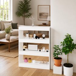 Book Cabinet Room Divider White Engineered Wood Bookshelf Storage Organiser
