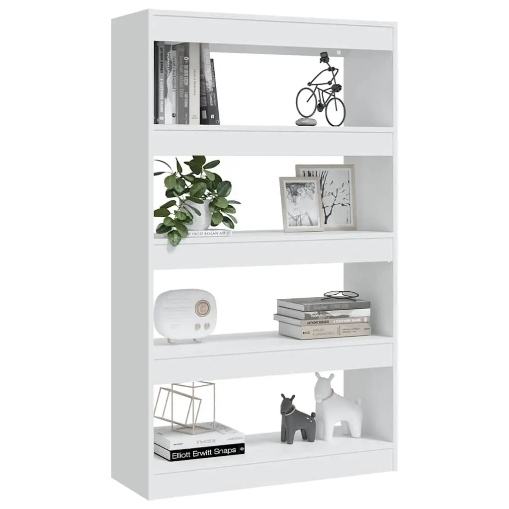 Book Cabinet Room Divider Engineered Wood 80x30x135cm White