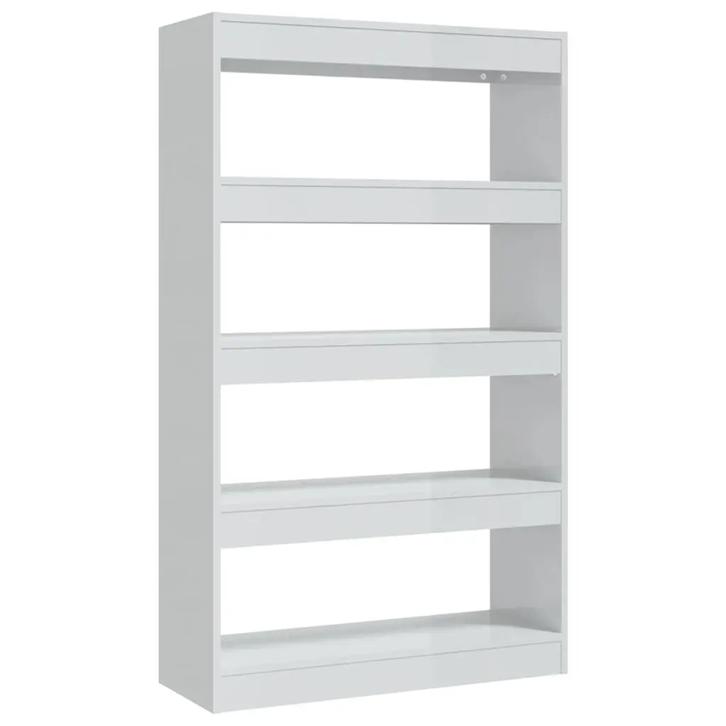 Book Cabinet Room Divider High Gloss White Shelving Unit