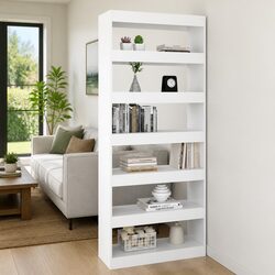 Book Cabinet Room Divider White 80x30x198cm Engineered Wood Shelf Storage