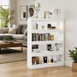 White Book Cabinet Room Divider Shelving Unit Storage Bookcase Organiser Hallway