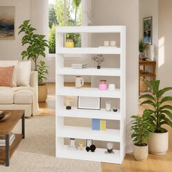 Book Cabinet White 100x30x198 cm Room Divider Standing Shelf Storage Organiser