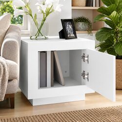 Coffee Table White Storage Cabinet Accent Furniture Living Room Couch Side Table