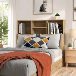 Headboard Cabinet Sonoma Oak 100cm Brown Bedroom Storage Furniture Wall Mount